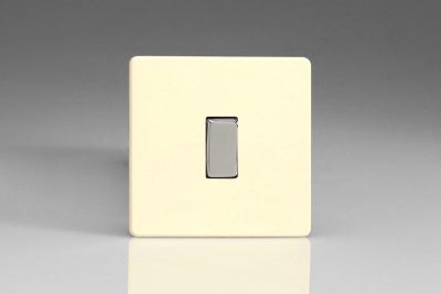 Varilight Flat Plate Screwless White Chocolate 1-Gang 10A 1- or 2-Way Rocker Switch
