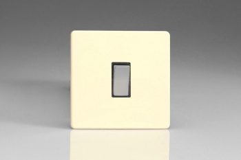 Varilight Flat Plate Screwless White Chocolate 1-Gang 20A Double Pole Rocker Switch