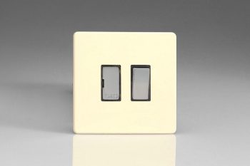 Varilight Flat Plate Screwless White Chocolate 13A Switched Fused Spur with Metal Inserts