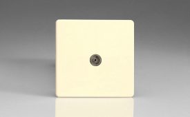 Varilight Flat Plate Screwless White Chocolate 1-Gang TV Socket, Co-Axial