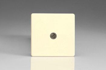 Varilight Flat Plate Screwless White Chocolate 1-Gang TV Socket, Co-Axial
