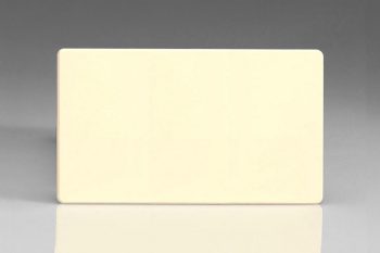Varilight Flat Plate Screwless White Chocolate Double Blank Plate