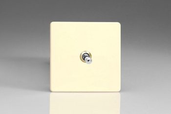 Varilight Flat Plate Screwless White Chocolate 1-Gang 10A 1- or 2-Way Toggle Switch