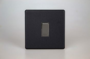 Varilight Urban Screwless Matt Black 1-Gang 20A Double Pole Rocker Switch