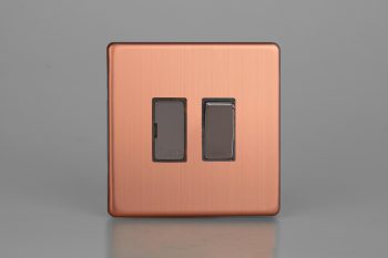Varilight Urban Screwless Brushed Copper 13A Switched Fused Spur with Metal Inserts