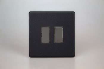 Varilight Urban Screwless Matt Black 13A Switched Fused Spur with Metal Inserts