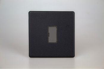 Varilight Urban Screwless Matt Black 13A Unswitched Fused Spur with Metal Inserts