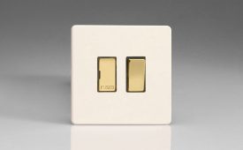 Varilight Flat Plate Screwless Primed Vogue 13A Switched Fused Spur with Metal Inserts