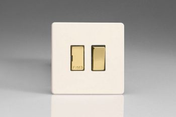 Varilight Flat Plate Screwless Primed Vogue 13A Switched Fused Spur with Metal Inserts