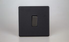 Varilight Urban Screwless Matt Black 1-Gang 10A Intermediate Rocker Switch