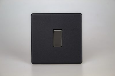 Varilight Urban Screwless Matt Black 1-Gang 10A Intermediate Rocker Switch