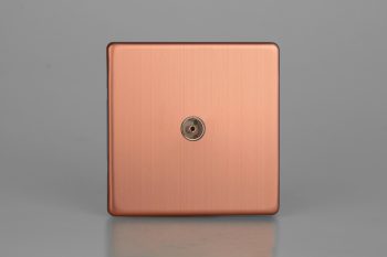 Varilight Urban Screwless Brushed Copper 1-Gang TV Socket, Co-Axial