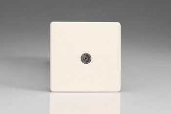Varilight Flat Plate Screwless Primed 1-Gang TV Socket, Co-Axial