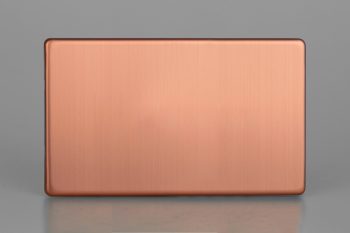 Varilight Urban Screwless Brushed Copper Double Blank Plate