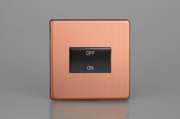 Varilight Urban Screwless Brushed Copper 10A Fan Isolating Switch (3 Pole)