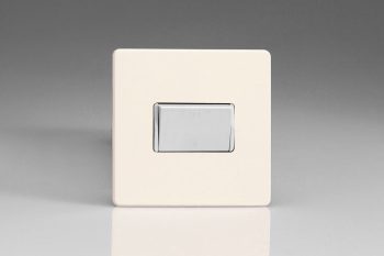 Varilight Flat Plate Screwless Primed 10A Fan Isolating Switch (3 Pole)