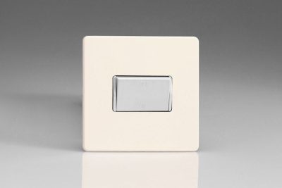 Varilight Flat Plate Screwless Primed 10A Fan Isolating Switch (3 Pole)