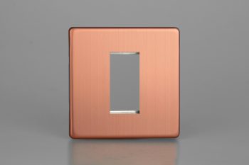 Varilight Urban Screwless Brushed Copper DataGrid Plate (1 Grid Space)
