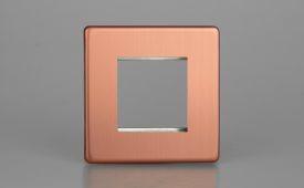 Varilight Urban Screwless Brushed Copper DataGrid Plate (2 Grid Spaces)