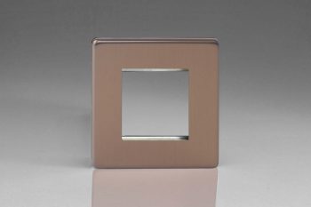 Varilight Urban Screwless Brushed Bronze DataGrid Plate (2 Grid Spaces)