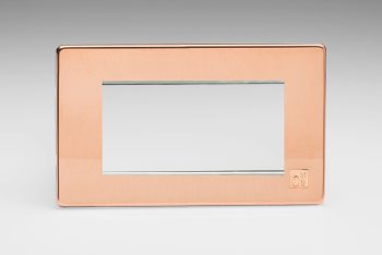Varilight Flat Plate Screwless CU29 Raw Copper DataGrid Twin Plate (4 Grid Spaces)