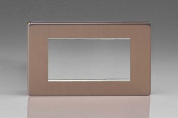 Varilight Urban Screwless Brushed Bronze DataGrid Plate (4 Grid Spaces)