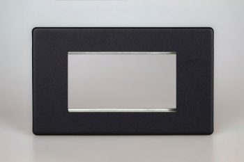 Varilight Urban Screwless Matt Black DataGrid Twin Plate (4 Grid Spaces)