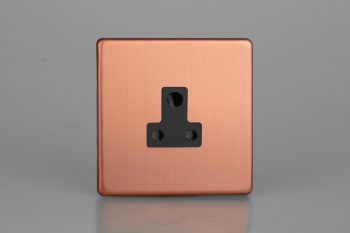 Varilight Urban Screw less Brushed Copper 1-Gang 5A Round Pin Socket