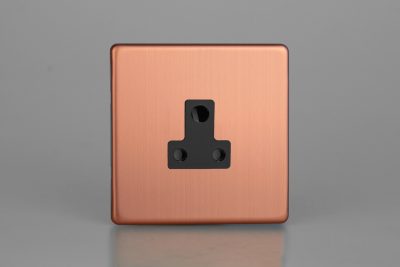 Varilight Urban Screw less Brushed Copper 1-Gang 5A Round Pin Socket