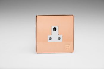 Varilight Antimicrobial Screwless Copper 1-Gang 5A Round Pin Socket