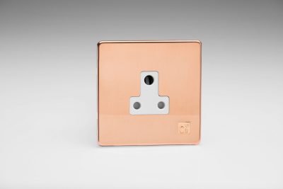 Varilight Antimicrobial Screwless Copper 1-Gang 5A Round Pin Socket