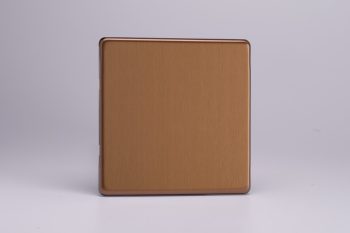 Varilight Flat Plate Screwless Brushed Bronze Single Blank Plate