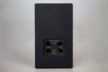 Varilight Urban Screwless Matt Black Dual Voltage Shaver Socket 230V/115V