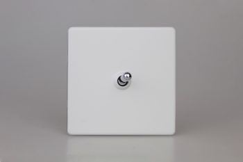 Varilight Flat Plate Screwless Primed 1-Gang 10A 1- or 2-Way Toggle Switch