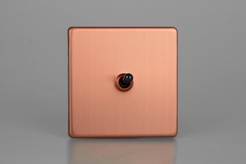 Varilight Urban Screwless Brushed Copper 1 Gang 10A Intermediate Toggle Switch