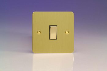 Varilight Ultraflat Brushed Brass 1-Gang 20A Double Pole Rocker Switch