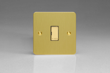 Varilight Ultraflat Brushed Brass 13A Unswitched Fused Spur with Metal Inserts