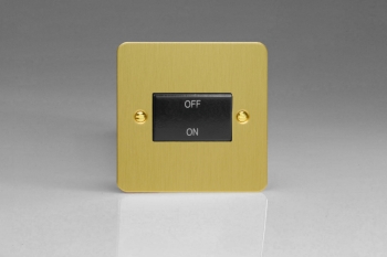Varilight Ultraflat Brushed Brass 10A Fan Isolating Switch (3 Pole)
