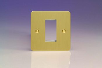 Varilight Ultraflat Brushed Brass DataGrid Plate (1 Grid Space)
