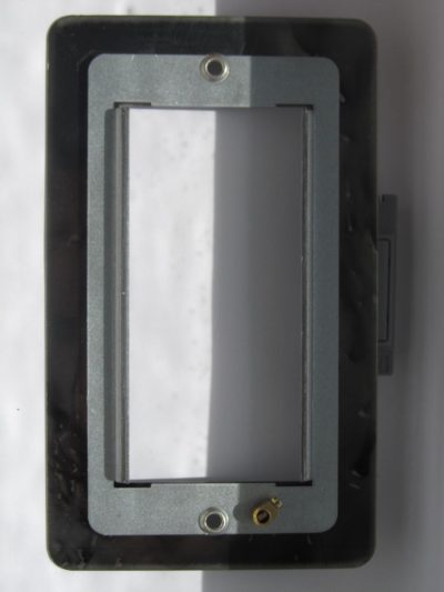 Varilight Ultraflat Brushed Brass DataGrid Twin Plate (4 Grid Spaces) - Image 2