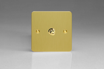 Varilight Ultraflat Brushed Brass 1-Gang 10A 1- or 2-Way Toggle Switch