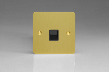 Varilight Ultraflat Brushed Brass 1-Gang Telephone Master Socket