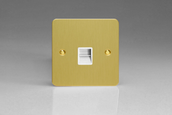 Varilight Ultraflat Brushed Brass 1-Gang Telephone Master Socket
