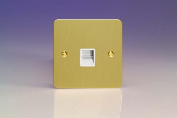 Varilight Ultraflat Brushed Brass 1-Gang Telephone Slave (Extension) Socket
