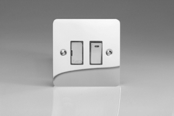 Varilight Ultraflat Polished Chrome 13A Switched Fused Spur + Neon with Metal Inserts