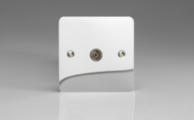 Varilight Ultraflat Polished Chrome 1-Gang TV Socket, Co-Axial