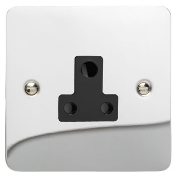 Varilight Ultra Flat Polished Chrome 1-Gang 5A Round Pin Socket