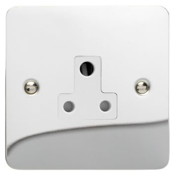 Varilight Ultra Flat Polished Chrome 1-Gang 5A Round Pin Socket