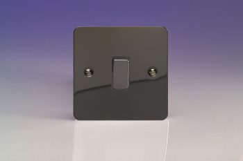 Varilight Ultraflat Iridium Black 1-Gang 20A Double Pole Rocker Switch