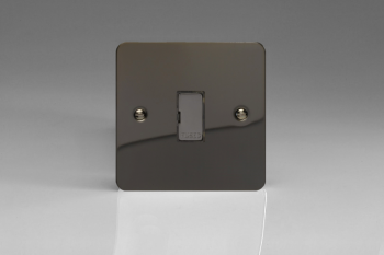 Varilight Ultraflat Iridium Black 13A Unswitched Fused Spur with Metal Inserts
